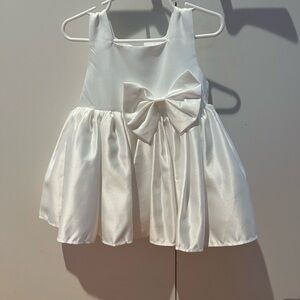 Elegant White Dress with Bow (flower girl or christening!)
